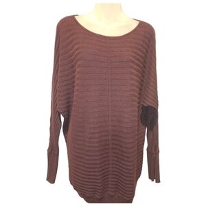 SOHO NY & CO JEANS; Women's Round Neck Burgundy Ribbed Sweater, Sz XL